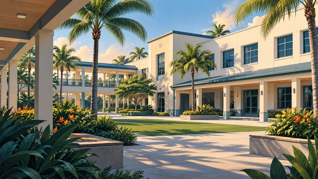 Concept illustration of a South Florida school campus